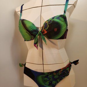 2/$30 Bikini Green Two Piece adjustable